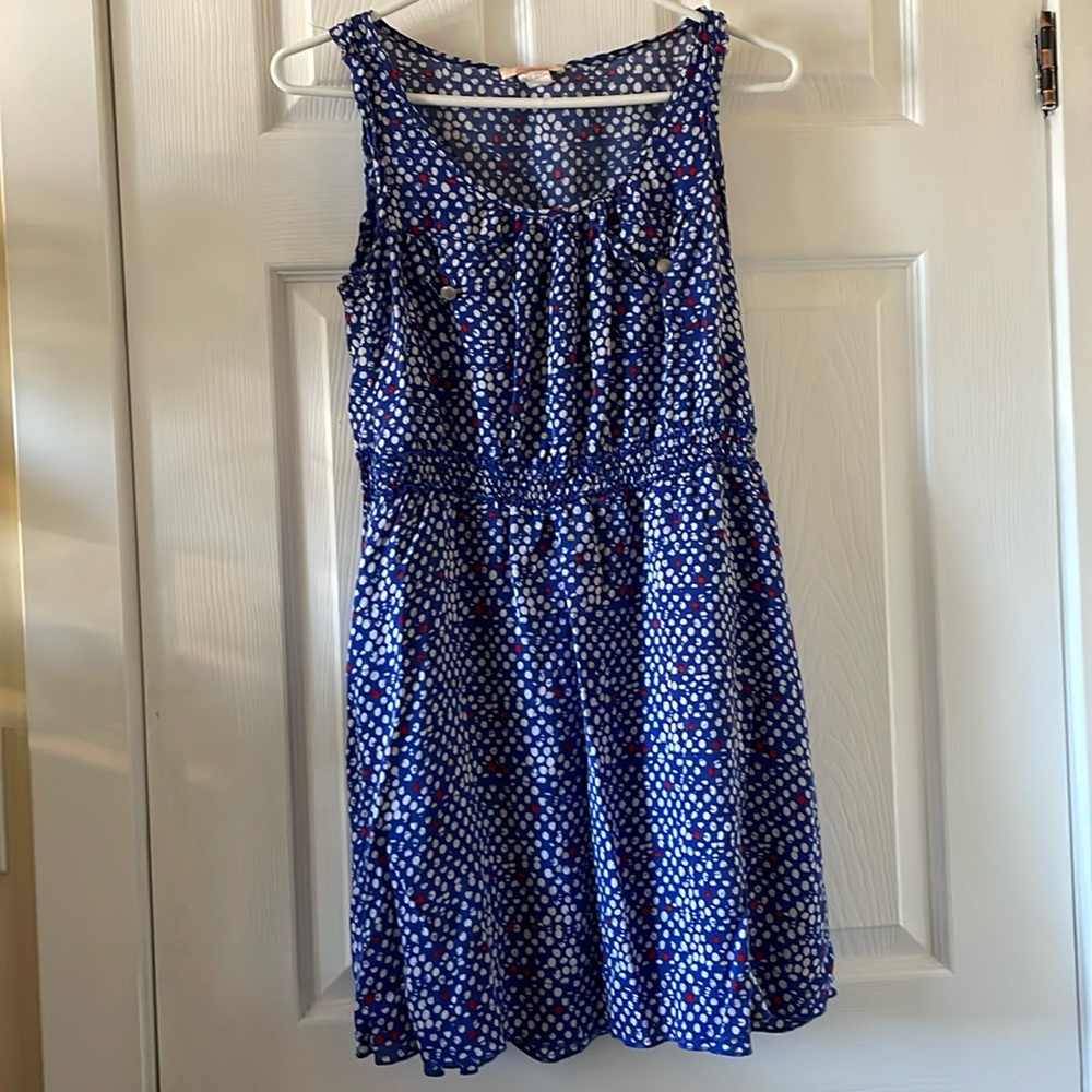 Blue summer sun dress spring